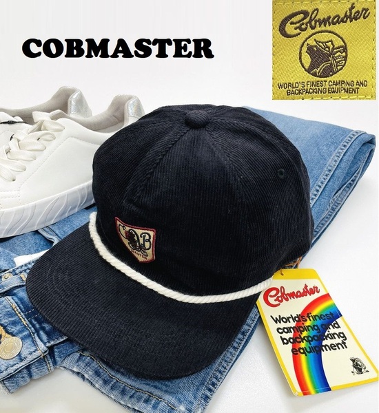 未使用品 COBMASTER ブラック コーデュロイロープキャップ メンズ レディース アウトドア タグ キャンプ カジュアル ゴルフ黒 コブマスター