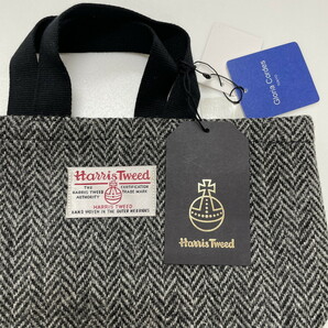 未使用品 /F/ Harris Tweed グレー系 ミニバッグ ハンドバッグ タグ カジュアル レディース メンズ トートバッグ 小物入れ ハリスツイードの画像2