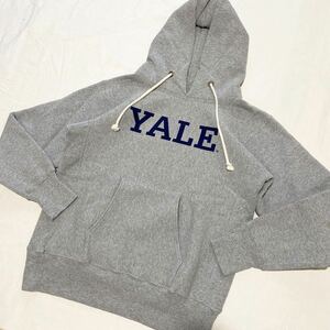 【L】Champion チャンピオン USA製 赤タグ　単色　YALE イエール　カレッジ　スウェット　パーカー 初期デザイン　染み込み