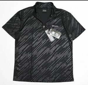 ケイパ ゴルフ Kaepa GOLF 新品 メンズ DRY UV ハーフジップ サイズL 半袖 ポロシャツ 黒ゴルフウェア