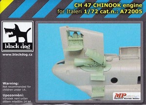 ブラックドッグ　A72005　1/72 CH-47 チヌーク用エンジンセット (イタレリ用)