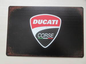 新品※レトロブリキ看板/アンティーク加工/DUCATI