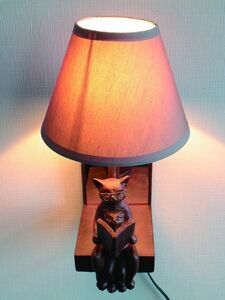 新品 ウォールランプ 猫 ネコ ランプ 読書 親子ネコ 壁掛け照明 鏡 ミラー インテリア 照明 雑貨 ライト 壁掛け照明 おしゃれ モダン