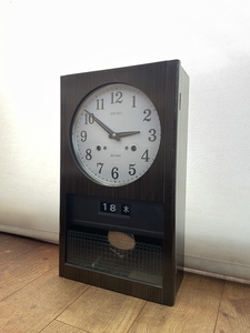 ビンテージ レトロ SEIKO セイコー ゼンマイ 機械式 掛け時計 ボンボン時計 木製 30dy 柱時計 飾り ディスプレイ インテリア 当時物 Aa978
