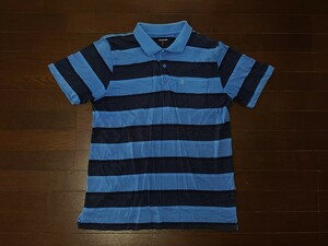 ★ ボルコム VOLCOM 半袖ポロシャツ POLOシャツ XL サイズ 青／黒 ボーダー X-LARGE ポロシャツメンズ ★