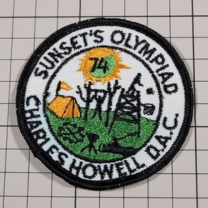 TC112 サンセッツ オリンピアド 丸形 ビンテージ ワッペン パッチ SUNSET'S OLYMPIAD CHARIES HOWELL D.A.C.