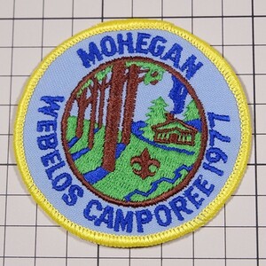 LJ81 70s モヒガン ウェベロス キャンポリー ボーイスカウト BSA 丸形 ワッペン パッチ MOHEGAN WEBELOS CAMPOREE 1977