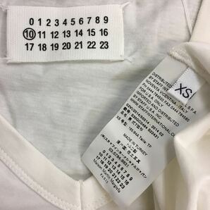 Martin Margiela メゾンマルジェラ ⑩ VネックTee オフホワイト 白 XSサイズ コットン tシャツ 半袖 無地 トップス カットソー の画像8