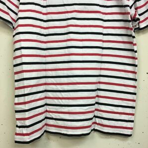 Maison Margiela メゾンマルジェラ ⑩ ボーダー Tee tシャツ 半袖 サイズM 黒赤 コットン カットソー トップス の画像7