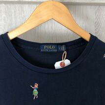 (k) Polo RalphLauren ポロ ラルフローレン アロハ刺繍 サイズL Tee tシャツ 半袖 ネイビー 紺 _画像3