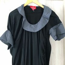 (k) 新品 vivienne westwood ヴィヴィアンウエストウッド RED LABEL 変形 アシンメトリー ドレス ワンピース 00 レディース 黒 ブラック _画像3