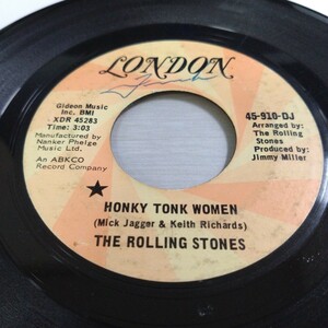 USプロモ盤シングル HONKY TONK WOMEN / THE ROLLING STONES ザ・ローリング・ストーンズ 米国オリジナルPROMO 7インチレコード