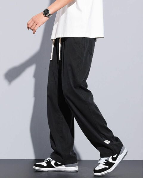涼しいワイドパンツ 極薄 軽量 ゆったり クール 韓国ファッション ロング丈 おしゃれ 伸縮 メンズ