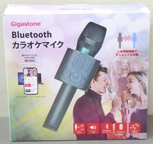 展示品 ギガストーン スピーカー内蔵 Bluetooth カラオケ マイク GJKM-8500MB ミントブルー スマホ向け GIGASTONE