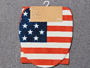 USA 星条旗柄 トイレマット トイレカバーの２点セット アメリカン雑貨 アメリカ