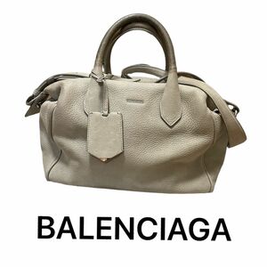 BALENCIAGA バレンシアガ ライトグレー インファンタ 本革 トートバッグ ショルダーバッグ ミニボストンバッグ