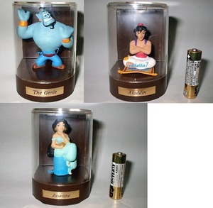 ☆非売品☆Disney☆Aladdin☆Genie☆Jasmine☆三菱銀行☆アラジン☆ジーニー☆ジャスミン☆フィギュア☆セット☆人形☆ディズニー