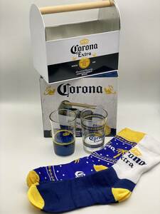 コロナ エキストラビール ブリキ キャリア ケース グラス ソックス セット Corona beer メキシコ ノベルティ