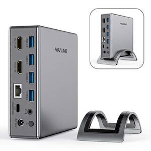 ＃３【新品・送料無料】WAVLINK type cドッキングステーション/縦置きUSB C ドッキングステーションUSB Type C タイプc ハブ/充電対応