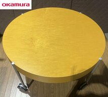 ■okamura オカムラ■丸ローテーブル キャスター付き■L473SZ W516■Φ820mm×H450mm■兵庫県発■_画像1