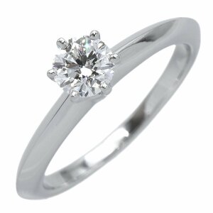 ★ B2628 закончен !! Tiffany 5.5 Pt950 Platinum Solitaire 0.32ct Diamond Ring Tiffany &amp; Co. Ladies ★