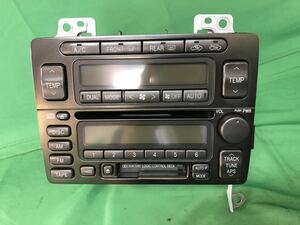 KI101 中古 トヨタ プログレ JCG11 平成16年7月 純正 CD/カセット デッキ 86120-51040 エアコンスイッチ 89030-51050 動作未確認