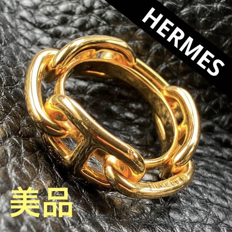 高級 保存袋付き HERMES エルメス シェーヌダンクル レザー ローファー