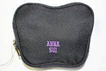 AS-し　新品本物即決　大容量エコバッグ　ポーチ付き　アナスイ　ANNA SUI　スパンコールバタフライ蝶　黒×グレー　ブランドプレゼント等_画像5