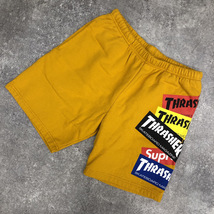 ★ Supreme シュプリーム Thrasher スラッシャー Multi Logo Sweat short マルチ ロゴ スウェット ショーツ ハーフ パンツ ゴールド 104_画像1