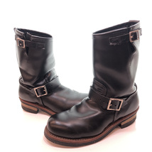 ▲RED WING レッド ウィング ENGINEER BOOTS エンジニア ブーツ USA製 レザー シューズ 靴 BLACK ブラック 黒 26.5cm 2268 104_画像1