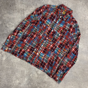 ●HUMAN MADE ヒューマン メイド Crazy Check Flannel Shirt クレイジー チェック フランネル シャツ サイズXL マルチカラー 104