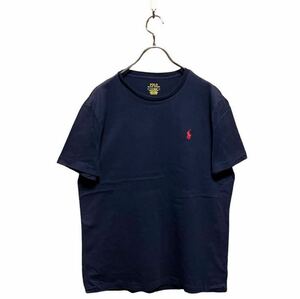 ●洗濯プレス済み● US古着 POLO RALPH LAUREN ポロラルフローレン CUSTOM SLIM FIT ワンポイント ポニーロゴ 半袖Tシャツ srzeL【1385】