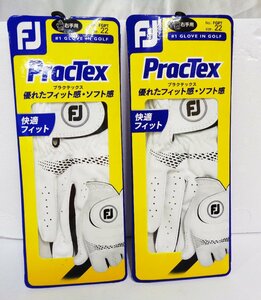  new goods unused # foot Joy PracTex pra k Tec s glove 2 pieces set FGPT20# right hand for white #22cm