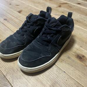 ★NIKE ヌバックスニーカー 黒 24ｃｍ キッズ ジュニア レディース ＵＳＥＤ ★の画像1