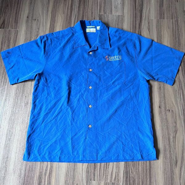 【CUBAVERA】オープンカラーシャツ　半袖　ブルー　Lサイズ 