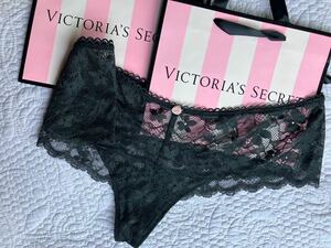  rare * high class line Victoria Secret shorts bikini rose black black T-back song bread ti Logo underwear Ran Jerry 
