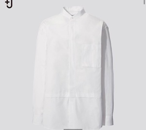 ◆ UNIQLOプラスJ スーピマコットンオーバーサイズスタンドカラーシャツ/ ユニクロ+J 新品未使用　L 白