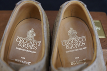 【箱袋付き】クロケットジョーンズ◆Crockett&Jones◆TYNE◆8E◆26～26.5㎝相当◆ベージュ◆淡茶◆スエード◆フルブローグ◆英国_画像7