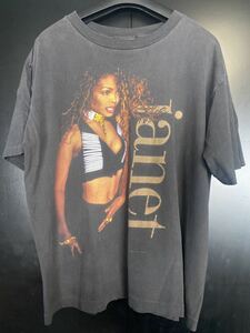 希少90'S当時物JANET JACKSON Tシャツ ヴィンテージ サイズL ブラック　ジャネットジャクソン コピーライト　MADONNA USA製 オフィシャル