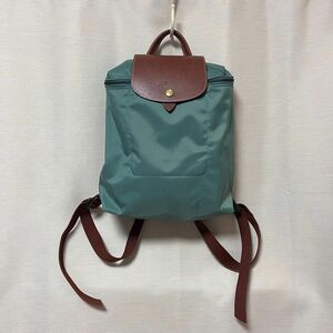 超美品｜ロンシャン リュックサック LONGCHAMP ル・プリアージュ バックパック 1699 089 139 グリーン系 青緑