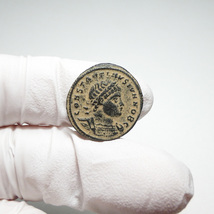 【古代ローマコイン】Constantine II（コンスタンティヌス2世）クリーニング済 ブロンズコイン 銅貨 フォリス(dBnkiK7KBb)_画像2