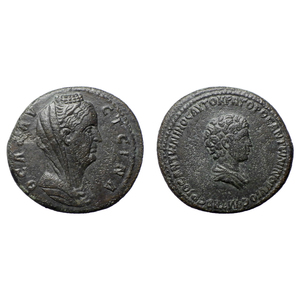 【古代ローマコイン】Faustina I / Galerius（大ファウスティナ）クリーニング済 ブロンズコイン 銅貨 ドゥポンディウス(mxMFTu9Pts)