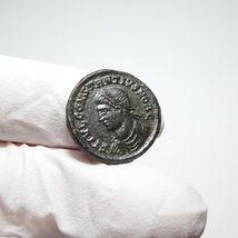 【古代ローマコイン】Constantius II（コンスタンティウス2世）クリーニング済 ブロンズコイン 銅貨 フォリス(nZD76ZtbPe)_画像4