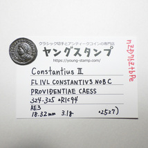 【古代ローマコイン】Constantius II（コンスタンティウス2世）クリーニング済 ブロンズコイン 銅貨 フォリス(nZD76ZtbPe)_画像9