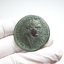 【古代ローマコイン】Domitian（ドミティアヌス）クリーニング済 ブロンズコイン 銅貨 セステルティウス(RS3tV6pJMr)_画像2