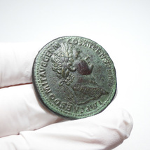 【古代ローマコイン】Domitian（ドミティアヌス）クリーニング済 ブロンズコイン 銅貨 セステルティウス(RS3tV6pJMr)_画像3