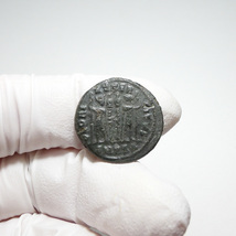 【古代ローマコイン】Constans（コンスタンス1世）クリーニング済 ブロンズコイン 銅貨 フォリス(wtmbsBxXdk)_画像5