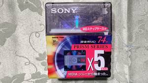 10 日本製 MD ステップケース付 ミニディスク SONY ソニー PRISM SERIES MINI DISC 74分 5枚入り 5MDW-74BP 未開封