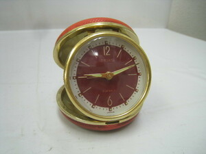 レトロ SEIKO セイコー 204 手巻き トラベルクロック 旅行用 置き時計 旅行用 折りたたみ 2JEWELS レッド 赤