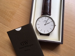  superior article accessory attaching Daniel Wellington Daniel we Lynn ton C8 41mm silver × white face quarts wristwatch 